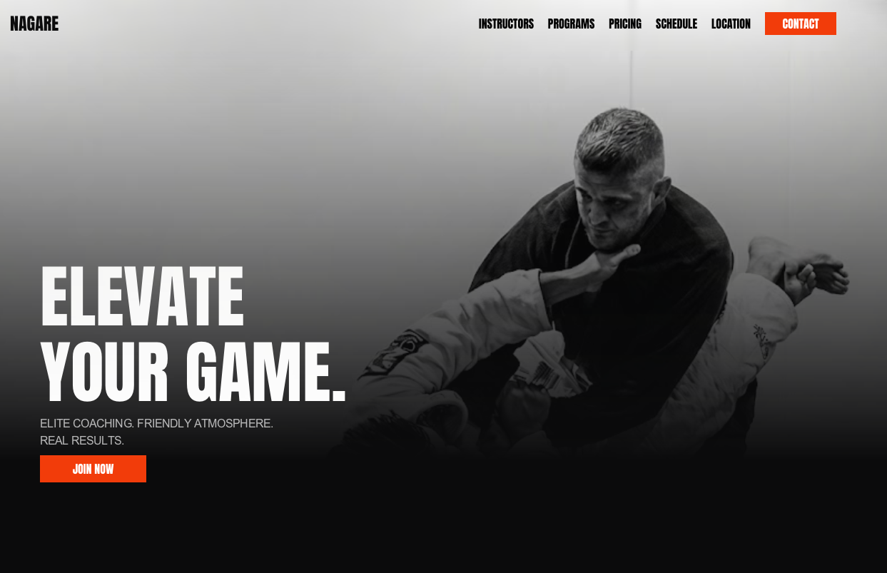 BJJ gym live Framer site preview