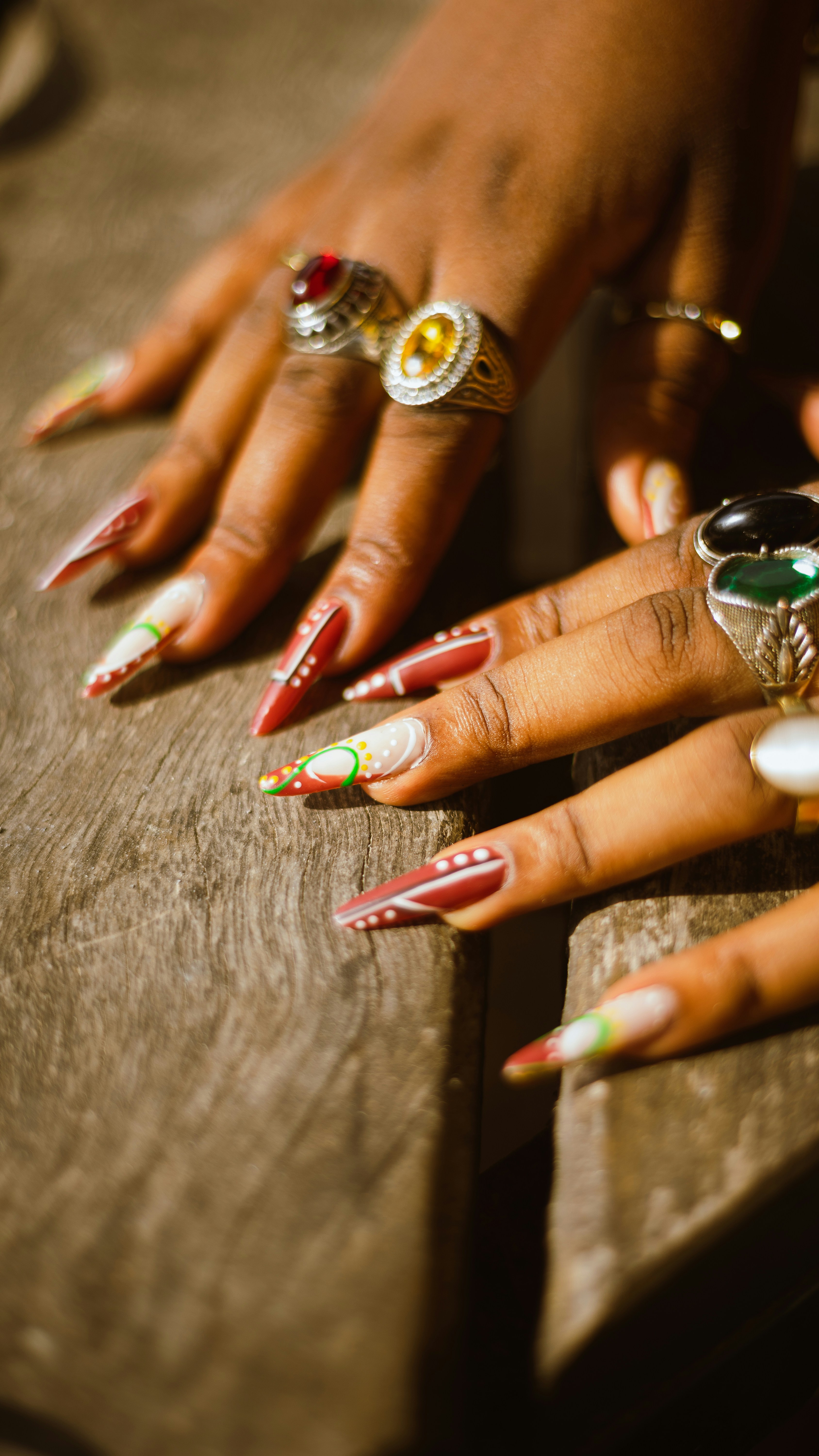 Instagram nail post featuring bridal manicure